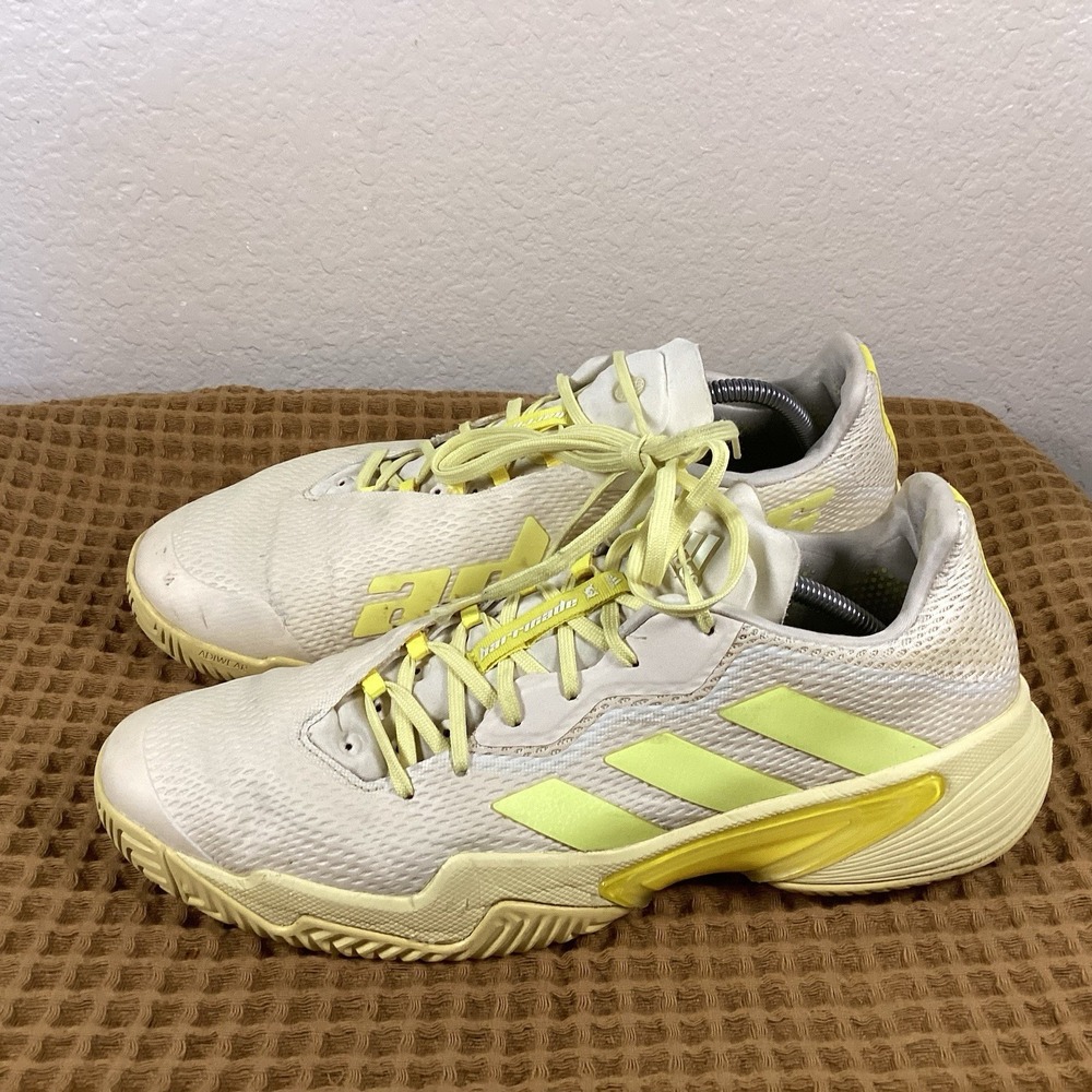 Adidas Barricade Ecru Tint Beam Yellow GY1448 Mens Sz 12 Tennis Court Sneakers